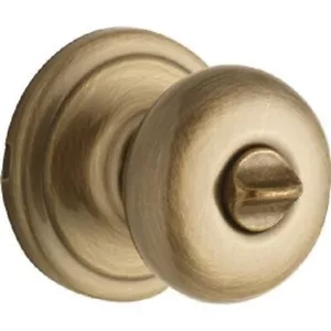(4)-Kwikset Signature Series Antique Brass Bed & Bath Door Knob 730J 5 CP - Picture 1 of 1