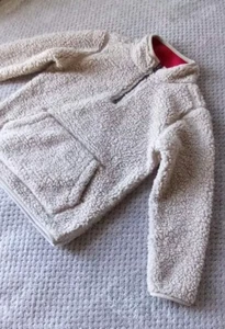 Carters Tan Sherpa Half Zip Pull Over Size 7 Fuzzy Teddy Soft Girl Boy Unisex  - Picture 1 of 10