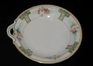ALTE NORITAKE HANDBEMALTE JAPANISCHE PORZELLAN BONBONIERE, WINDELN mit ROSEN - Bild 1 von 4