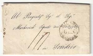 Lombardo Veneto - Prefilatelica 1843 per Sondrio con bollo a cerchio nero Milano - Picture 1 of 2