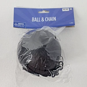 BALL & CHAIN Jail Prison Black Plastic Costume Accessory Prop NEW - Picture 1 of 2