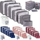 10Pcs Packing Cubes Luggage Storage Organiser Travel Compression Suitcase Bags
