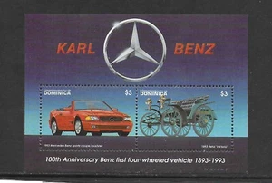M4654 COMMMONWEALTH OF DOMINICA 100TH ANNIV BEZ FIRST FOUR-WHEELED VEHICLE - Picture 1 of 1