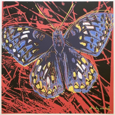 ANDY WARHOL RARE 1986 LMT ED LARGE FINE ART LITHOGRAPH PRINT "SF BUTTERFLY" 1983 - Image 1 of 4