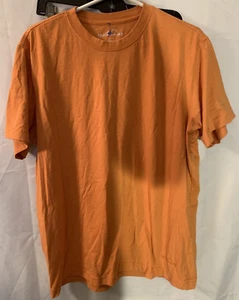 Eddie Bauer Men's Top Size L T-Shirt Orange Tagless Short Sleeve Crew Neck Tee - Picture 1 of 6