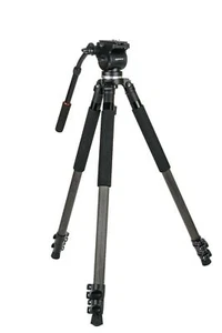 Kenro Standard Video Tripod Kit Carbon Fibre with VH01B Fluid Head - KENVT102C - Picture 1 of 7
