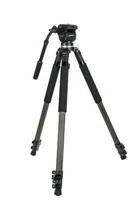 Kenro Standard Video Tripod Kit Carbon Fibre with VH01B Fluid Head - KENVT102C - Image 1 of 4