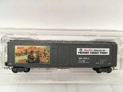 Z SCALE Micro Train MTL 50700320 Smokey Bear Fire Prevention Car #2 SBX 1959A - Image 1 of 4