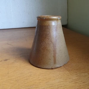 1870s STONEWARE CONE INK BOTTLE WITH WIDE MOUTH UNUSUAL FORM - Picture 1 of 8