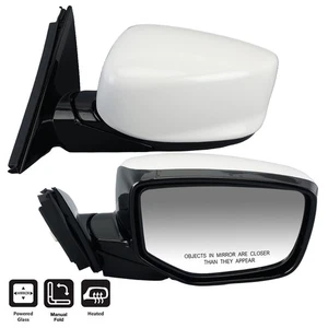 PAIR White Mirror Side Heated Foldaway For Honda Accord Coupe 2008-2011 2012 - Picture 1 of 24