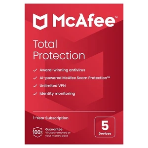 McAfee Total Protection for 5 Users Windows/Mac/Android/iOS/ChromeOS Product Key - Picture 1 of 7