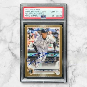 Spencer Torkelson Signed 2022 Topps Gold Rookie RC #/2022 PSA GEM 10 AUTO - Bild 1 von 2