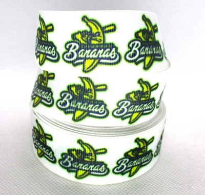 Savannah Bananas Baseball Team 7/8" Grosgrain Ribbon YOUR CHOICE 5 or 10 Yards - Image 1 of 3