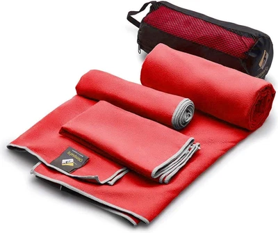  Light Microfiber Travel Towels Camping, Beach, Gym, Backpacking, Yoga, Swim  - Image 1 of 4