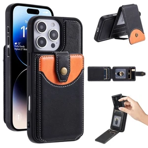 Phone Case For iPhone 14 Leather Wallet Card Holder Magnetic Magsafe Stand Cover - Picture 1 of 21