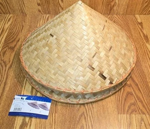 Vietnamese Style Asian Bamboo Hats 2 Pack Open Box - Picture 1 of 6