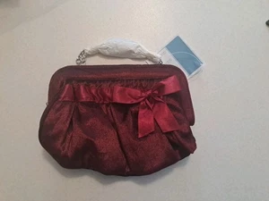 Avon Red Velvet Francisca Clutch Bag with Detachable Chain Evening Bag - Picture 1 of 4