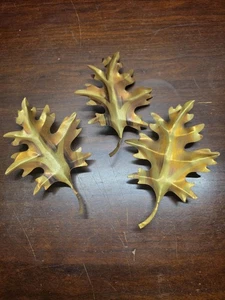 Juego de 3 hojas de roble de latón vintage decoración para colgar en la pared - Imagen 1 de 7