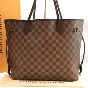 Louis Vuitton Damier Neverfull MM N51105 Tote Bag Brown Authentic - Picture 1 of 9