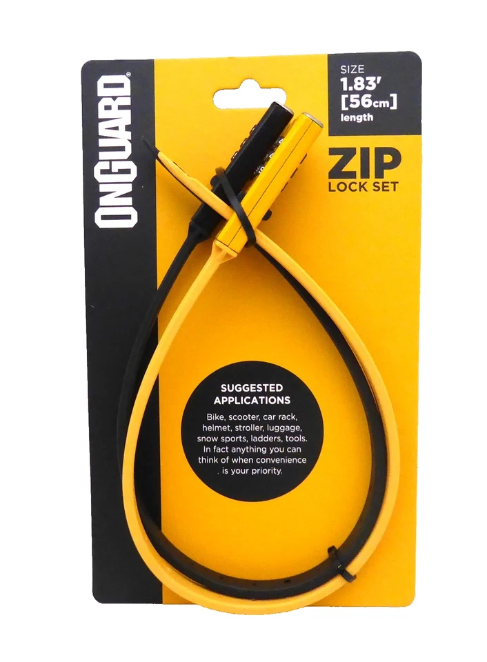 OnGuard ZipLock Combo Lock - Black/Yellow, Pack of 2 - Image 1 of 1