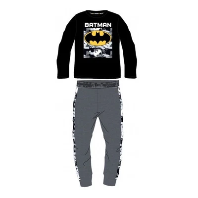 E PLUS M SP. Z O.O. Batman Pyjama für Jungen | Schwarzes Oberteil & Graue Hose | Größen 134-164