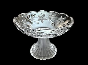 Vintage Mikasa Piombo Cristallo Giardino Terrazza Floreale 8,5” Piedistallo Composta/Piatto Usato in Ottime Condizioni - Foto 1 di 6