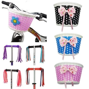 Multicolors Children Bicycle Storage Hand Woven Bike Front Carrier Bike Basket - Picture 1 of 26