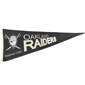 NFL - OAKLAND Raiders - Bandiera da parete in feltro ricamato - anni 90 qualche segno di usura - Foto 1 di 6
