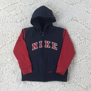 Nike Jacket Boys Size 7 Black Sherpa Lined Hooded Full Zip Sweatshirt Hoodie - Picture 1 of 11