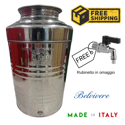 CONTENITORE BIDONE FUSTO X OLIO IN ACCIAIO INOX 50 LT BELVIVERE - Immagine 1 di 1
