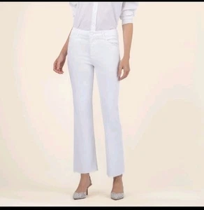 New Kut from the Kloth Kelsey High Rise Ankle Flare Jeans Optic White NWT Size 2 - Picture 1 of 17