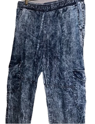 Cloth and Stone 女式 M Tencel 宽松牛仔裤裤子 宽桶腿 慢跑 工装 — 第 1/4 张图片