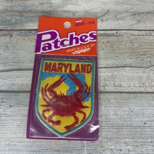 Vintage Voyager Maryland Aufnäher Bügelbild Patch Jacke Souvenir Krabbe - Bild 1 von 5