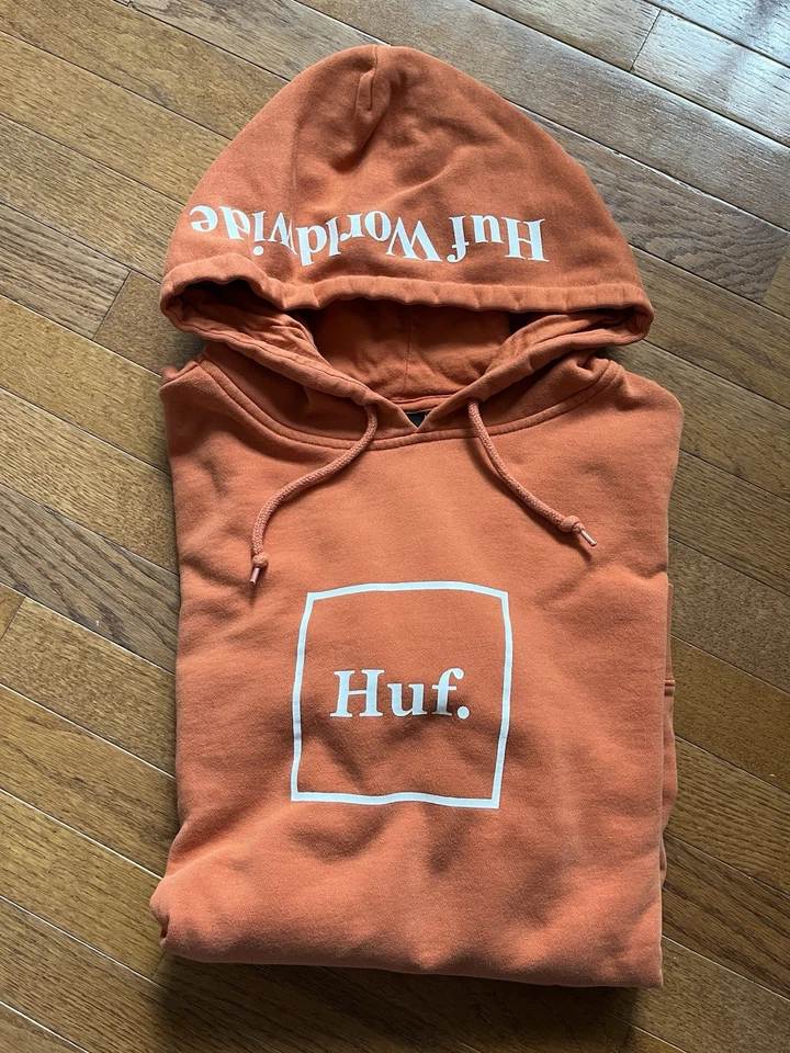 Sudadera con capucha HUF WorldWide naranja y blanca para hombre Foto 1 de 1