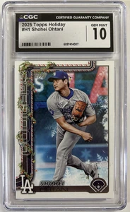 2025 TOPPS HOLIDAY #H-1 SHOHEI OHTANI - LOS ANGELES DODGERS - CGC GEM MINT 10 - Foto 1 di 2