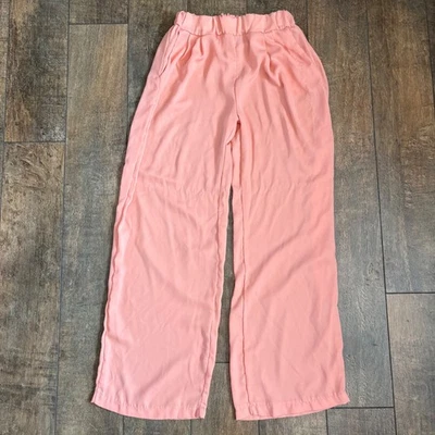 XXL Peach Wide Leg Sheer Lounge Pants High Waist Elastic Waist Casual Comfy - Image 1 of 4