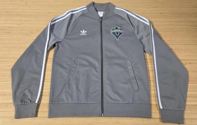 Seattle Sounders FC Jacket Mens Small Gray MLS Soccer Adidas Track Full Zip - Image 1 of 4