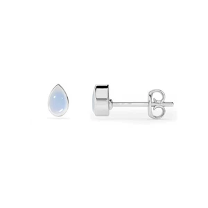 Pendientes de boda de plata de ley 925 con pera de 0,7 quilates y piedra lunar para mujer - Imagen 1 de 4