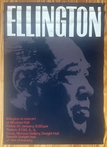 RARO POSTER CONCERTO DUKE ELLINGTON YALE 1969 JOEL KATZ FIRMATO SERIGRAFIA ORIGINALE - Foto 1 di 8
