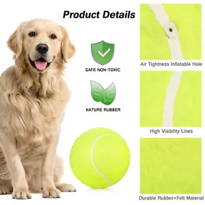 9.5" Inflatable Giant Tennis Ball Oversize Giant Tennis Balls with Pump H8J1 - Picture 1 of 17