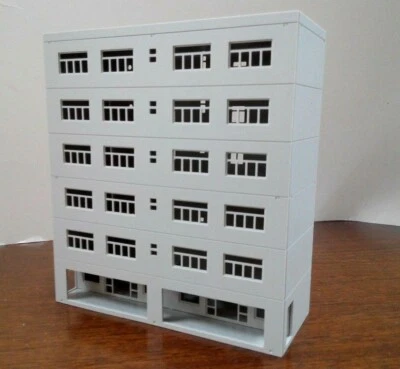 HO Scale Building (6 Storey Apartment) Model Train Railway Layout Background D9 - Image 1 of 4