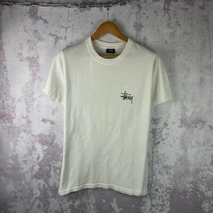 Vintage Stussy T-Shirt Y2K Big Logo Drill USA Streetwear Tee Size S - Picture 1 of 8