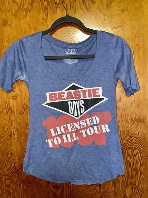 Beastie Boys Hip Hop Group Licenciado A Enfermo Azul Gráfico Scoop Camiseta Juniors S Foto 1 de 4