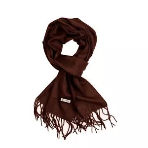 Women's Scarf Coffee Brown Solid Plain Long Warm Soft for Winter Fashion 72"x12" - Picture 1 of 2