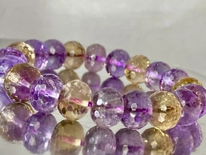 7.1" "Stone of Love/AAAA+"~ Brazilian AMETHYST CITRINE Rondelle Bracelet I1398 - Picture 1 of 9