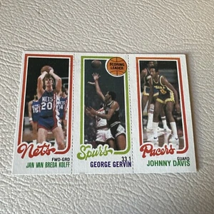 1980-81 Topps Johnny Davis #117/George Gervin #204/Jan Van Breda Kilff #162 Card - Picture 1 of 2