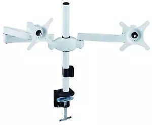 AM05 Double Twin Monitor Arm Desk Stand Mount w/ Adjustable Height & Brackets - Picture 1 of 5