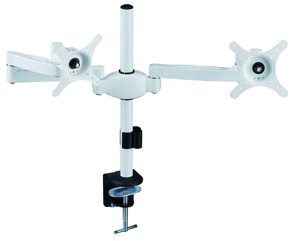 AM05 Double Twin Monitor Arm Desk Stand Mount w/ Adjustable Height & Brackets - Image 1 of 4