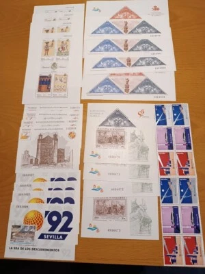 BLOQUE DE 4,  AÑO 1992 COMPLETO, SELLOS ESPAÑA, ENVIO CERTIFICADO - Imagen 1 de 4