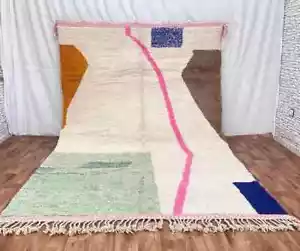 Alfombra Beni Ourain Personalizada Hecha a Mano Lana Alfombra Marroquí Lana Alfombra Beni Colorida Marroquí - Imagen 1 de 10